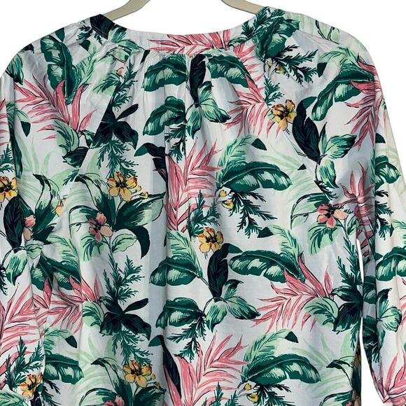 LOFT Tropical Print 3/4 Sleeve Peasant Top | Women’s Size Small - Picture 4 of 7